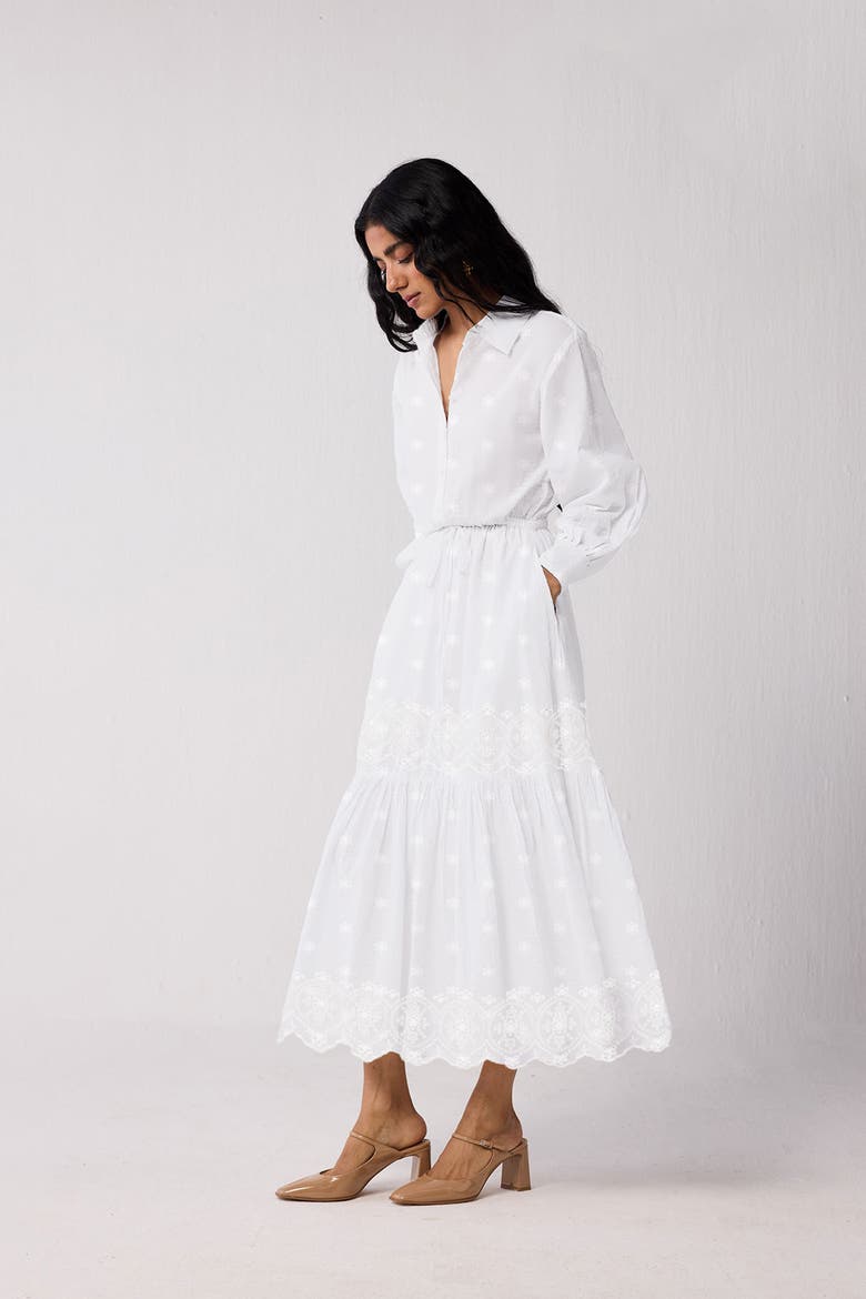 Flowing Tiered Maxi Dress, Alternate, color, White