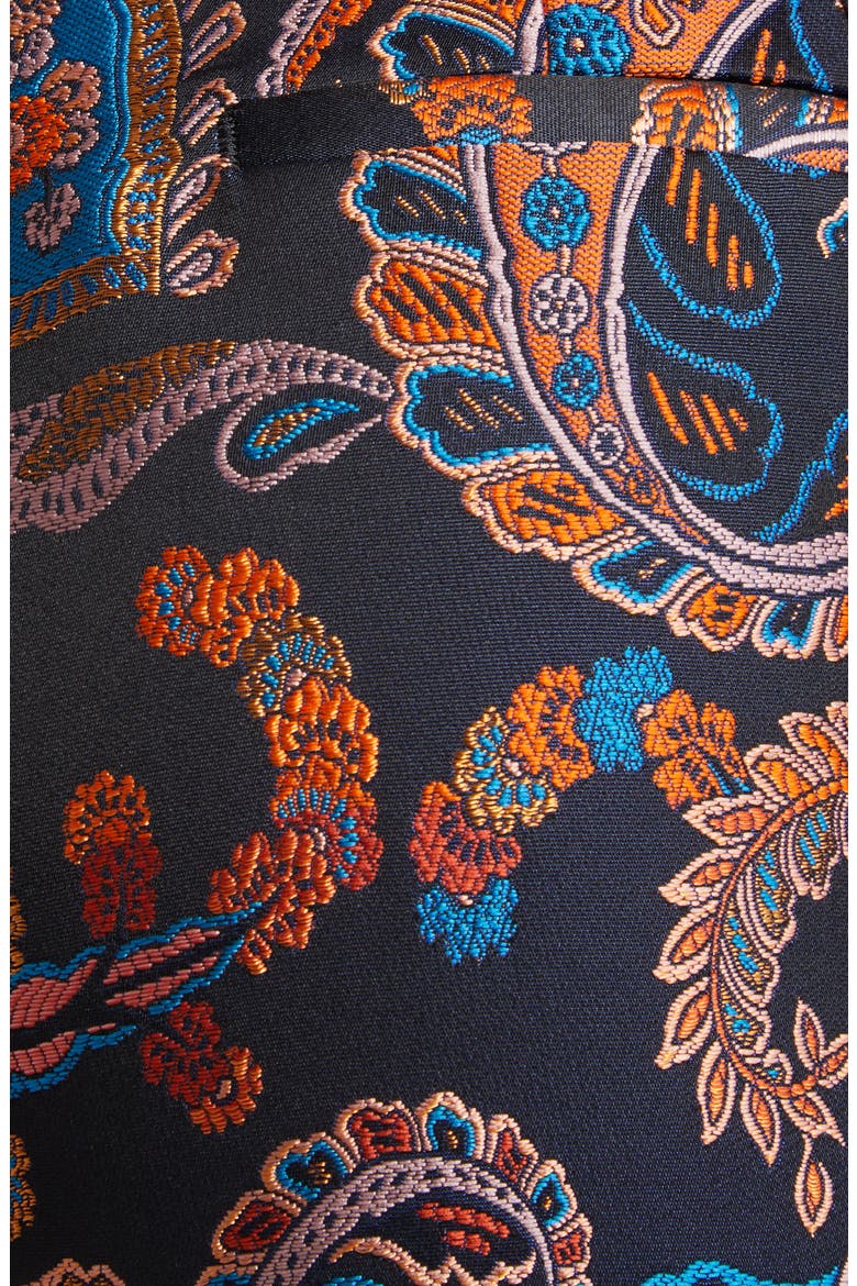Bristol Paisley Jacquard Ankle Trousers, Alternate, color, MULTICOLOUR ON BLUE BASE