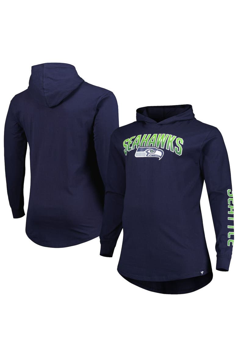 Men's Fanatics Branded College Navy Seattle Seahawks Big & Tall Front Runner Pullover Hoodie, Main, color, Navy