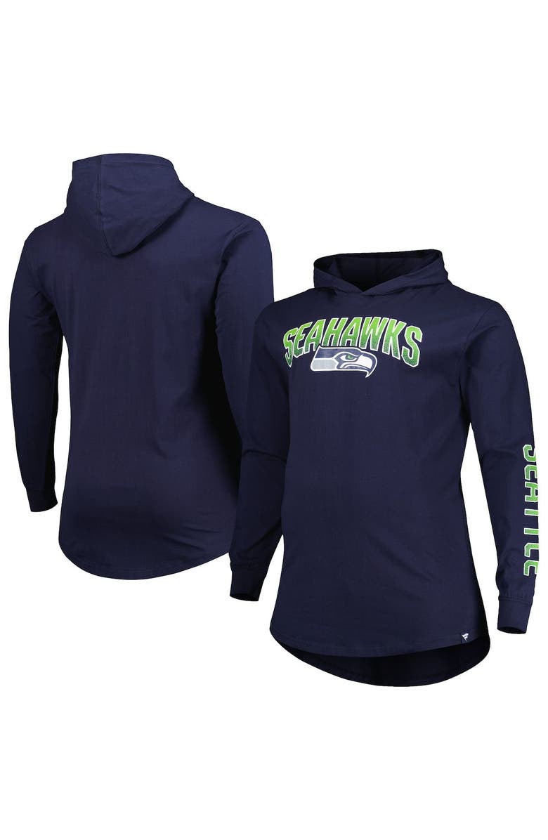 FANATICS Men's Fanatics Branded College Navy Seattle Seahawks Big & Tall Front Runner Pullover Hoodie, Main, color, 