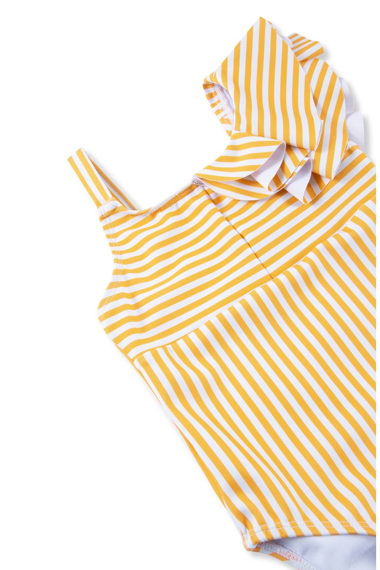 Kids' Rumba Glow One-Shoulder One-Piece Swimsuit, Alternate, color, ORANGE