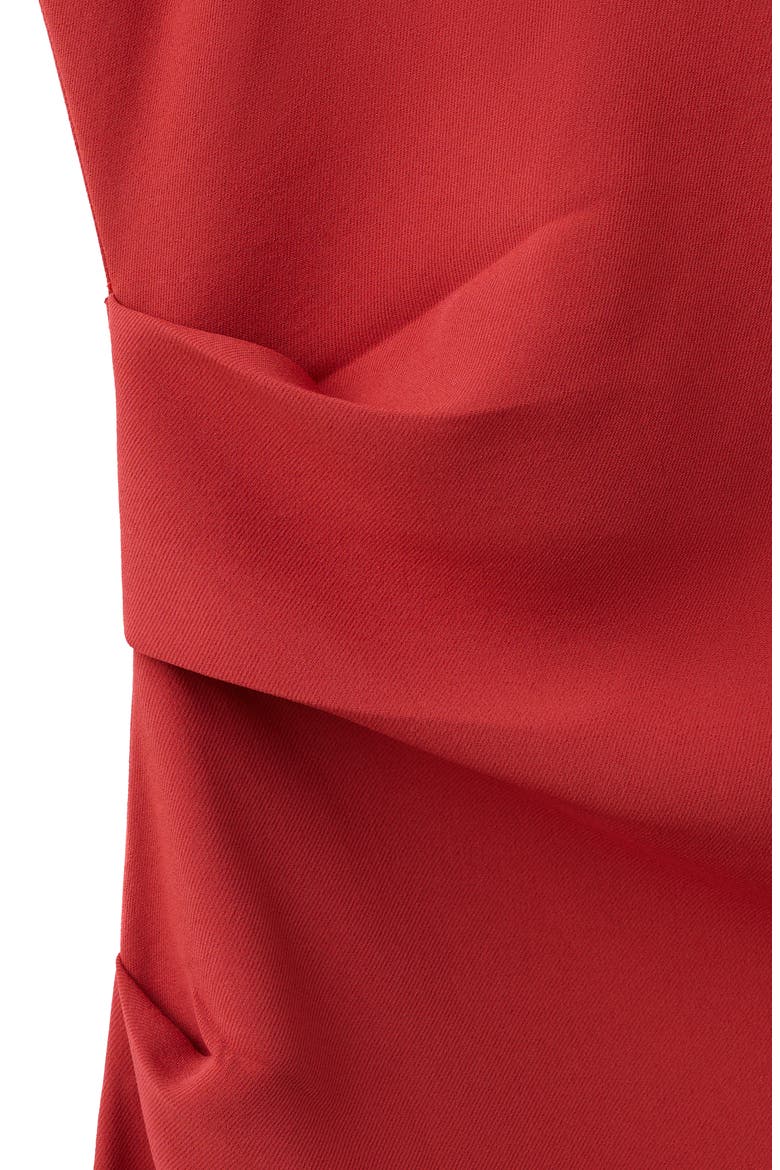 Mock Neck Drape Sleeveless Dress, Alternate, color, RED