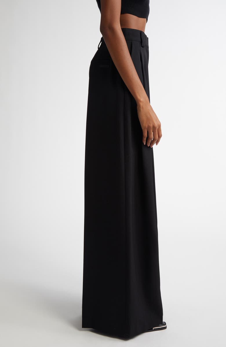 Alexander Wang Pleated High Waist Wide Leg Wool Pants, Alternate, color, 