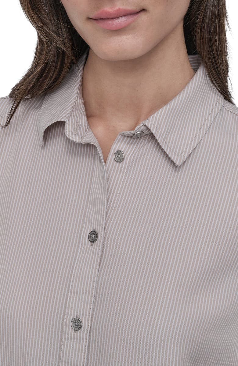 DKNY Jeans Cuff Sleeve Chambray Shirt, Alternate, color, Bay Print Stripe