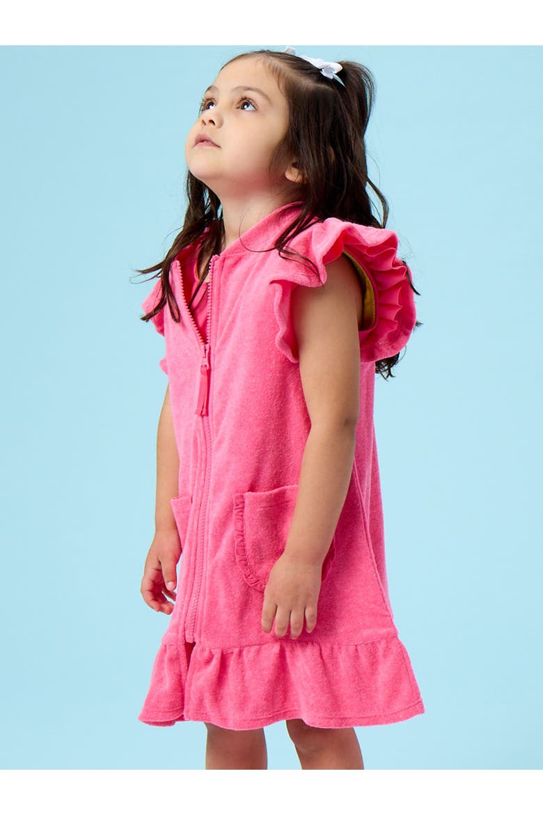 Terry Butterfly Sleeve Full Zip Cover-Up, Alternate, color, Hot Pink