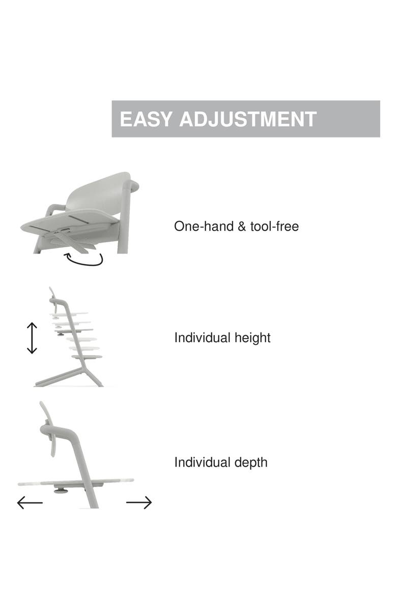 CYBEX LEMO 3-in-1 High Chair with Baby Set & Tray, Alternate, color, Suede Grey