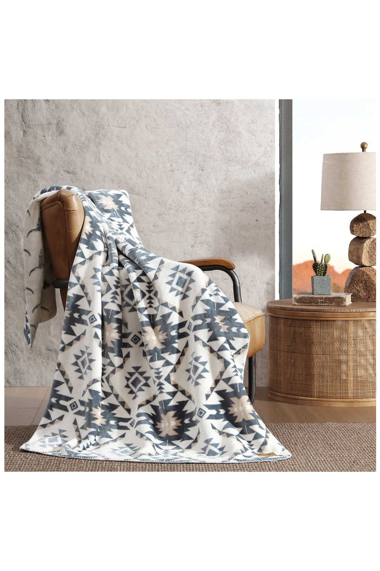 Dakota Reversible Faux Shearling Throw Blanket, Alternate, color, GREY