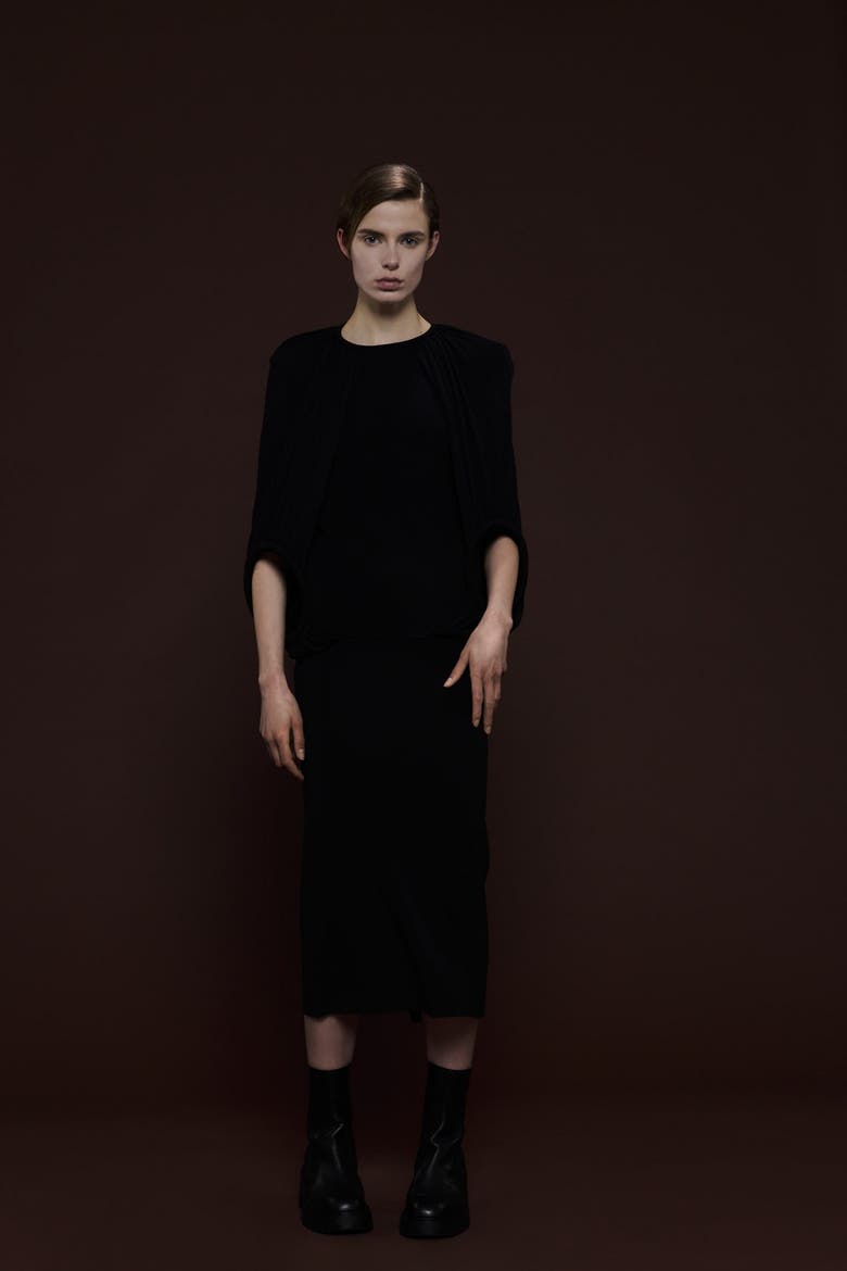 Double-Hoop Knitted Top, Alternate, color, Black
