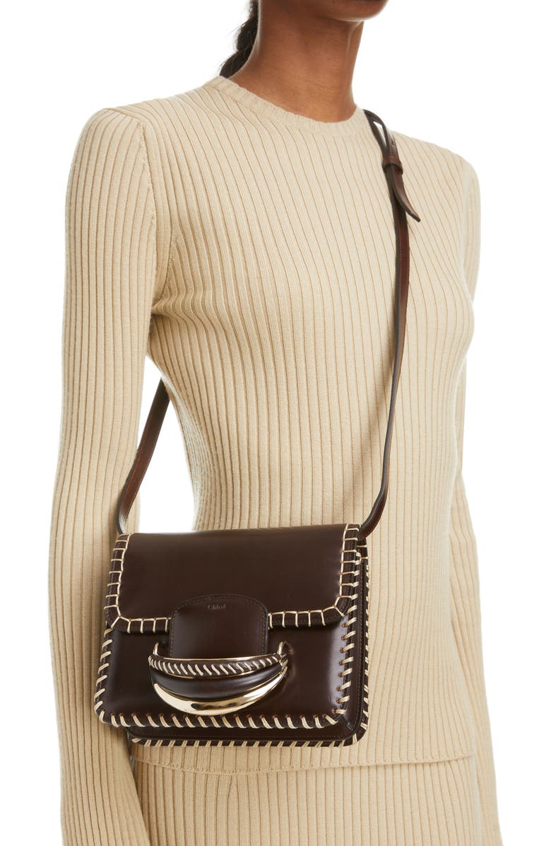 Chloé Kattie Whipstitched Leather Box Shoulder Bag, Alternate, color,