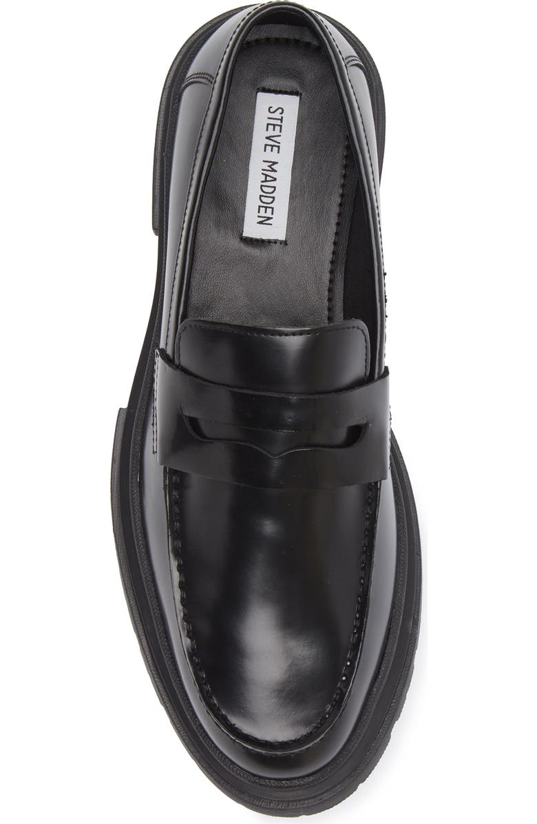Steve Madden Zaccai Lug Sole Penny Loafer, Alternate, color, Black