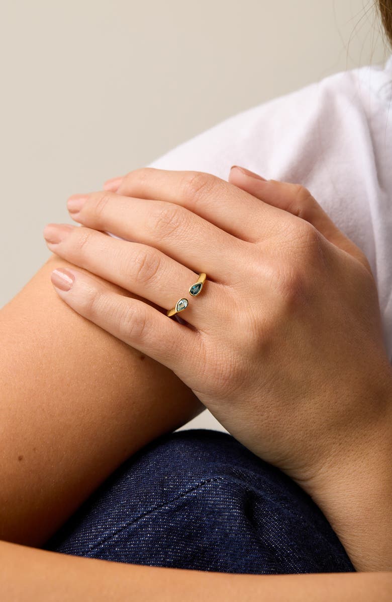 Bony Levy Color 14K Gold Open Ring, Alternate, color, 14K Yellow Gold Blue Topaz