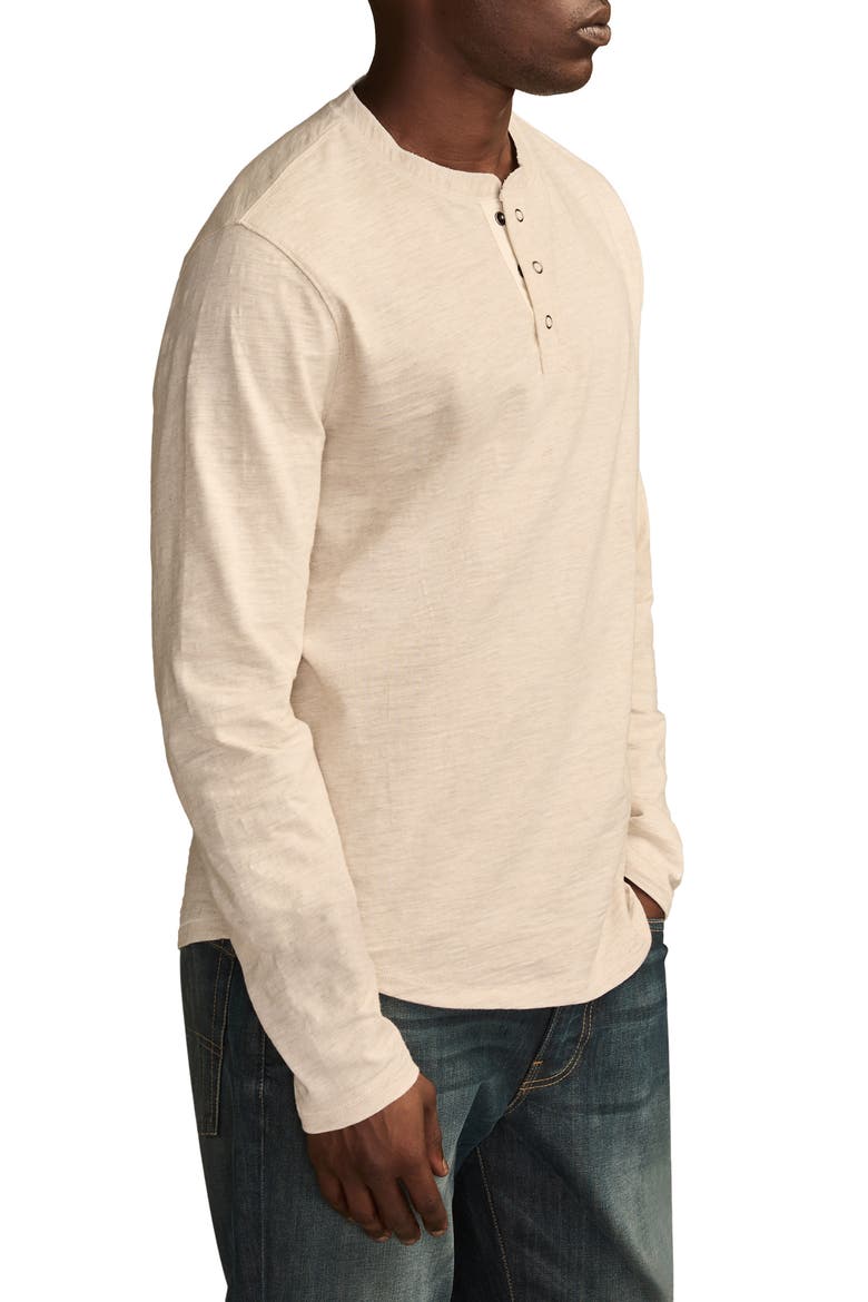 Slubbed Heather Cotton Henley, Alternate, color, HEATHER OAT