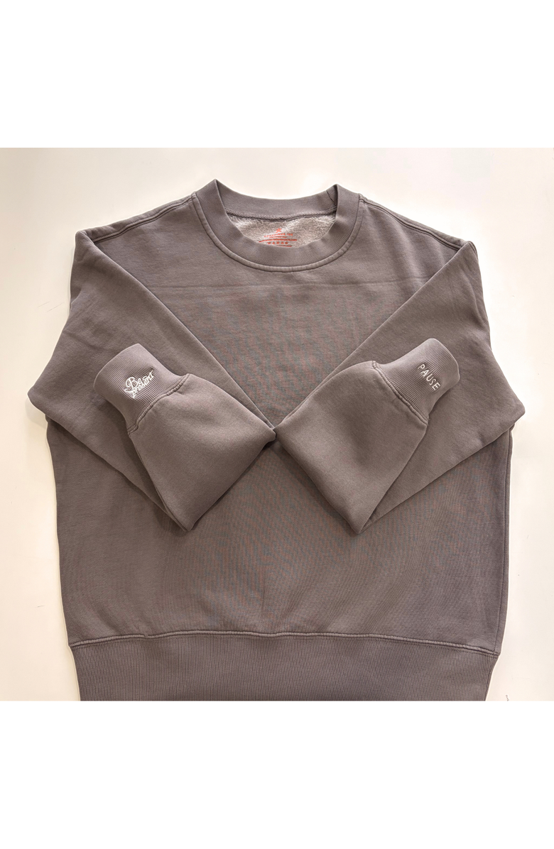 Conscious Ink Pause Be Present Manifest Sweatshirt + Ink, Alternate, color, Faded Grey