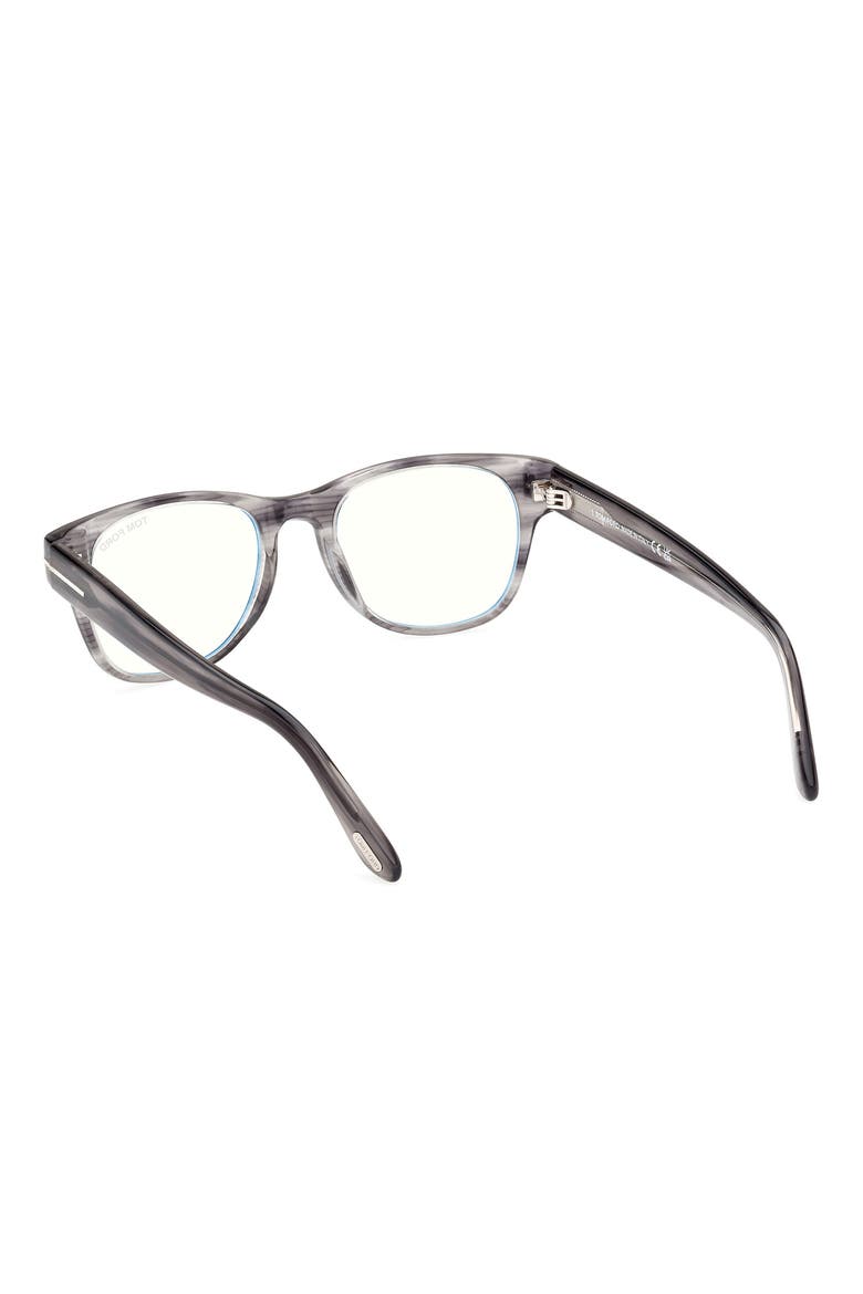 52mm Square Blue Light Blocking Optical Glasses, Alternate, color, STRIPED GREY / T LOGO
