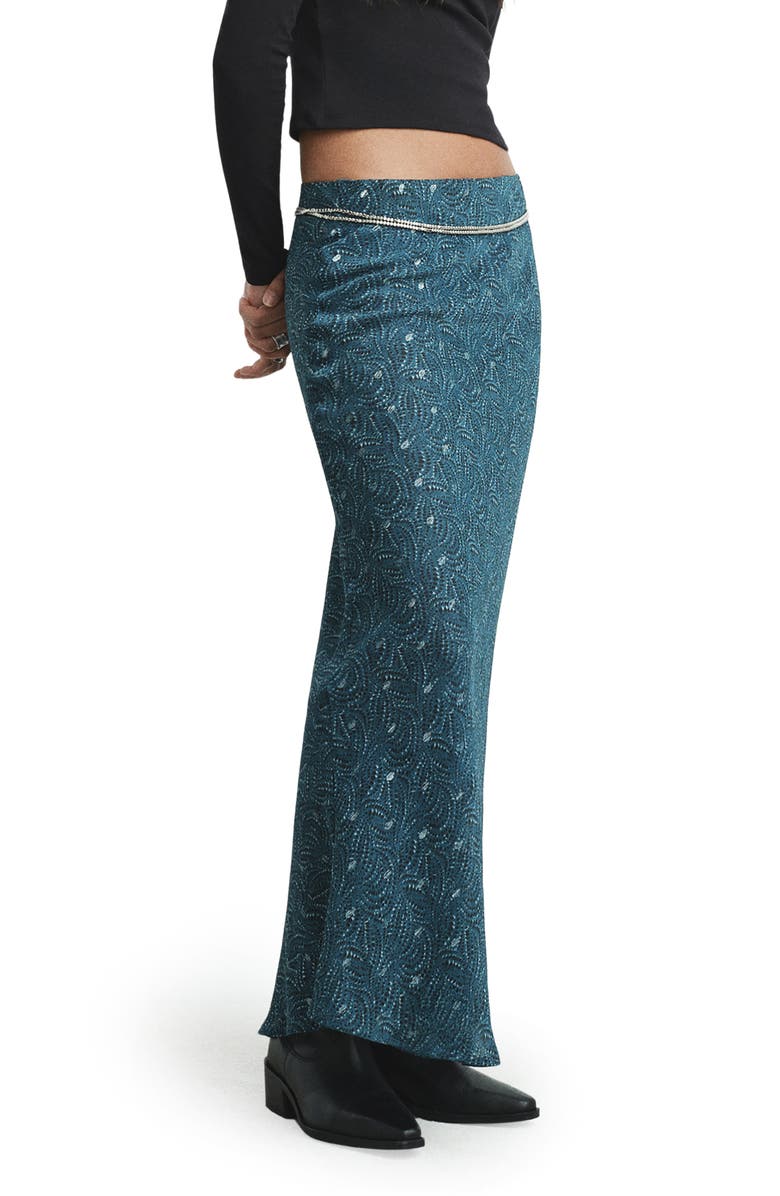 MANGO TEEN Metallic Dot Maxi Skirt, Main, color, Petrol Blue