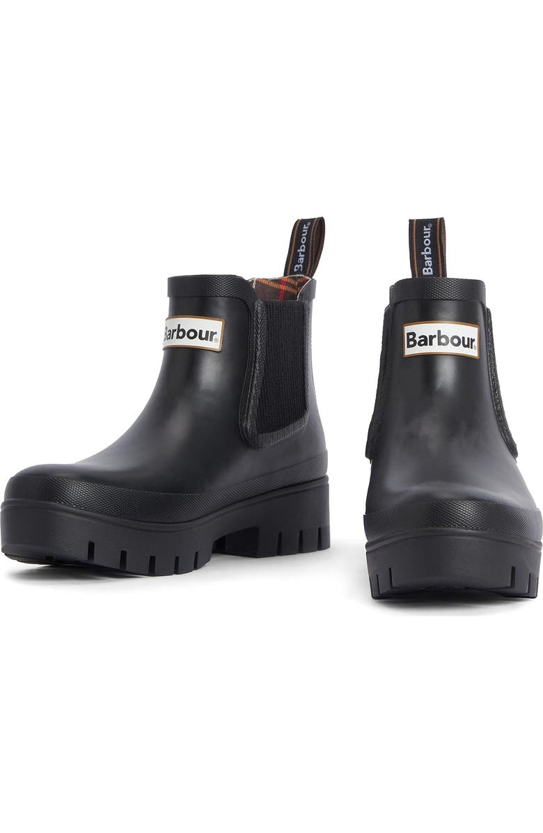 Barbour Halton Waterproof Chelsea Rain Boot, Alternate, color, Black