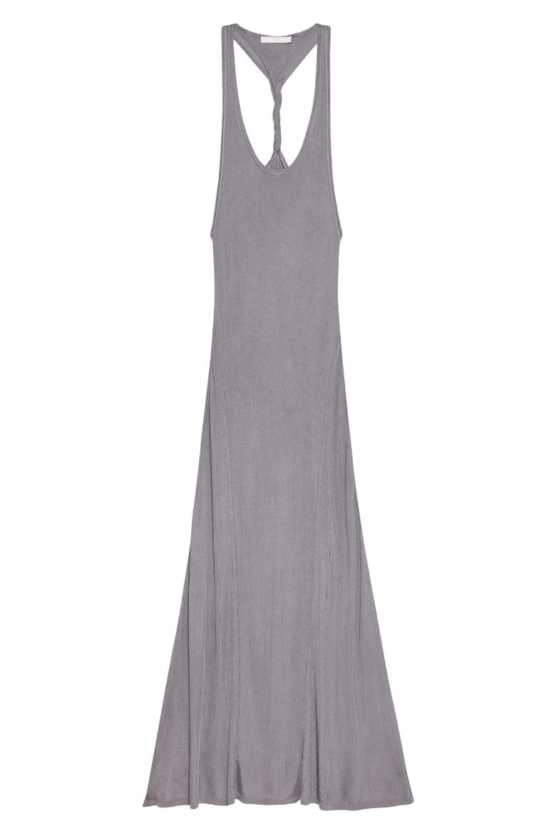 Rib Twist Back Maxi Dress, Alternate, color, GREY LAVENDER - XLZ