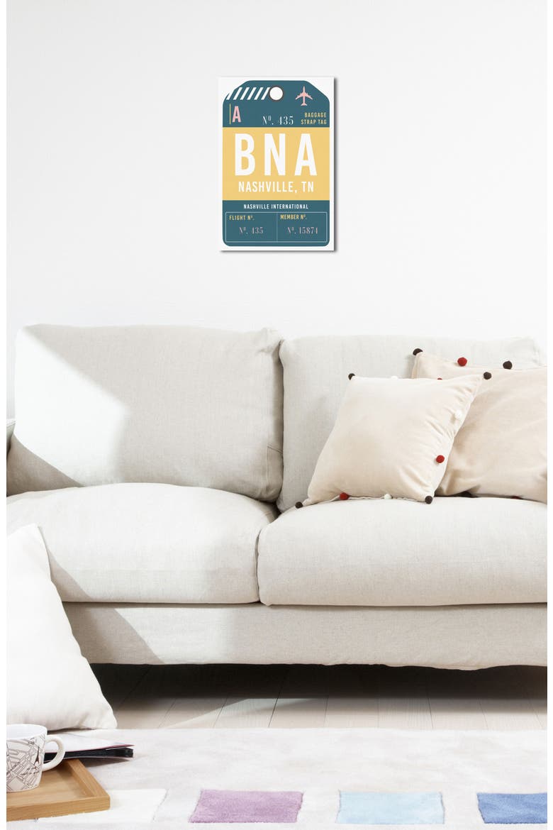 Nashville Luggage Tag Wall Art, Alternate, color, YELLOW