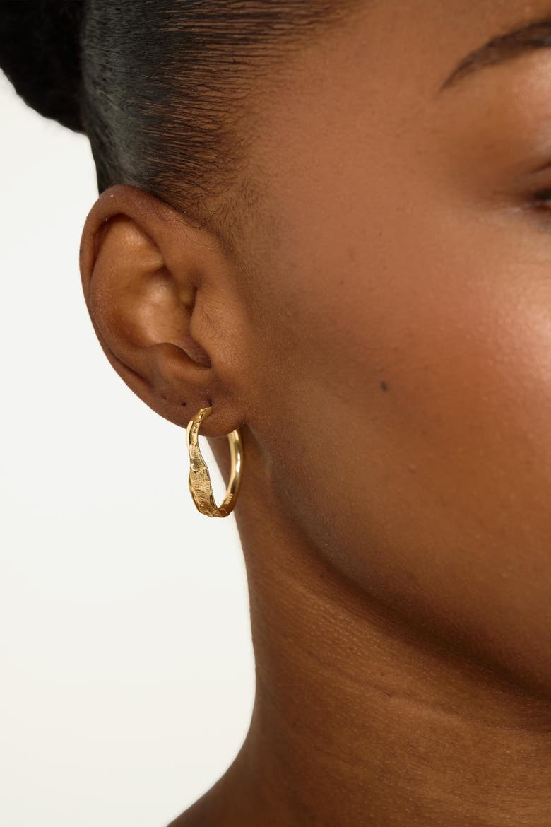 Edge Earrings, Alternate, color, Gold