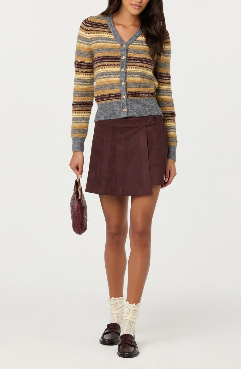 ASTR the Label Theodora Faux Suede Miniskirt, Alternate, color, Eggplant