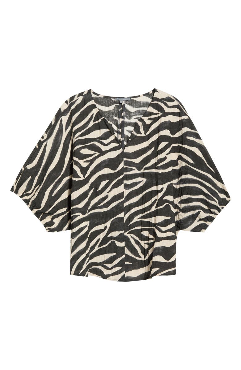 Wit & Wisdom Dolman Bubble Sleeve Top, Alternate, color, Charcoal/ Ecru