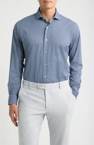 Peter Millar Excursionist Flex Tailored Fit Microcheck Wrinkle Resistant Button-Up Shirt