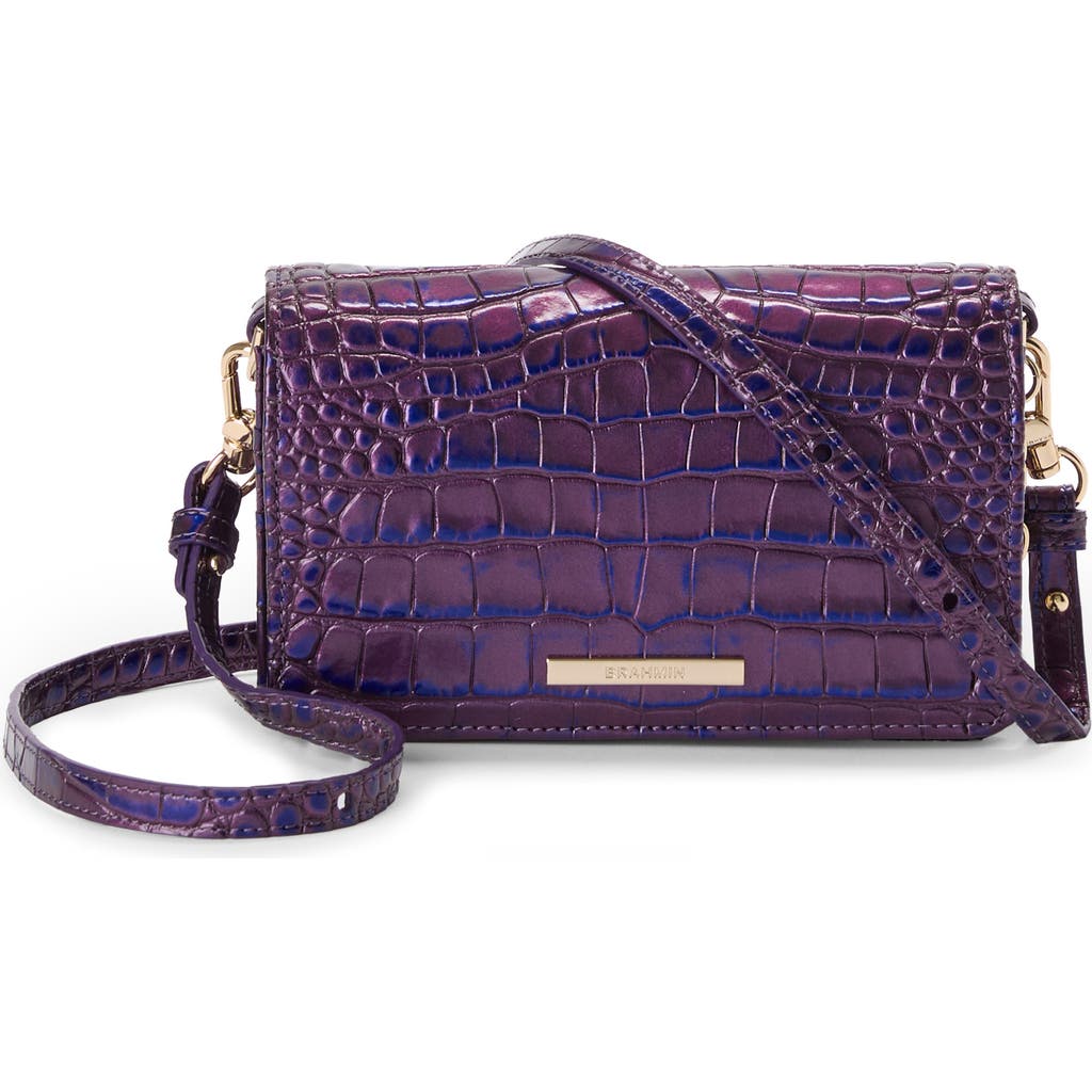Brahmin Minuette Convertible Leather Crossbody Bag In Purple