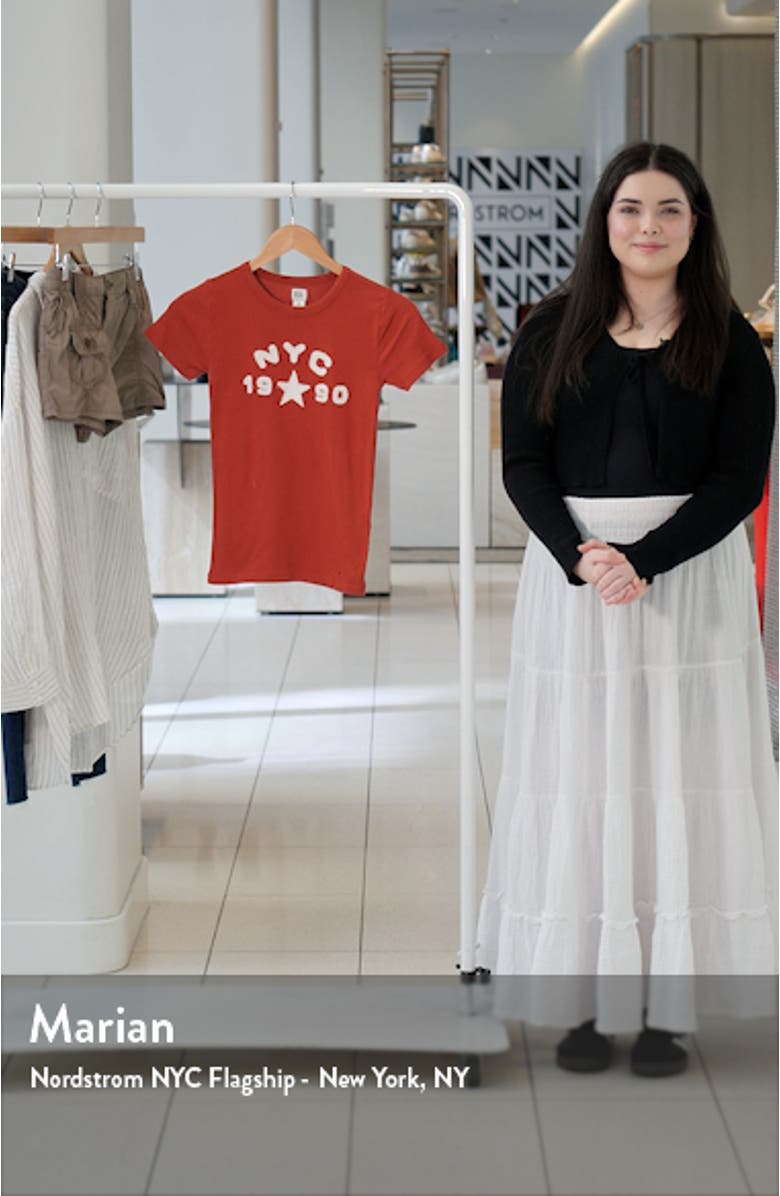 NYC 1990 Appliqué Cotton Graphic Baby Tee, sales video thumbnail