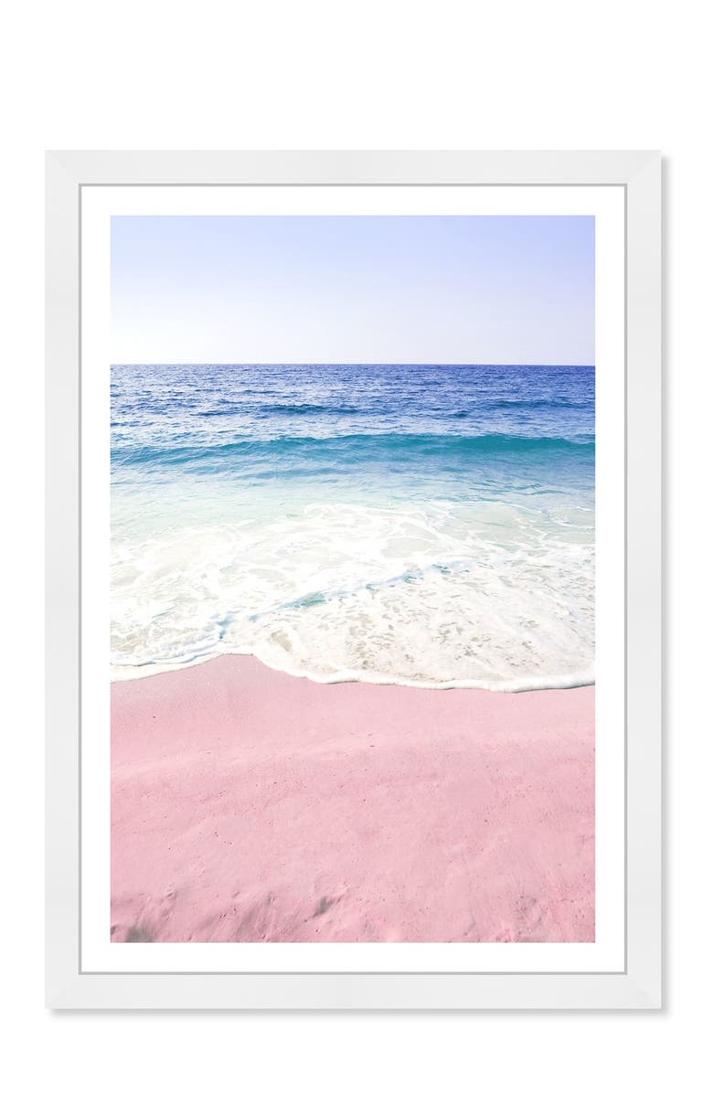 Wynwood Studio Unicorn Sand Pink Nautical & Coastal Framed Wall Art, Main, color, Pink