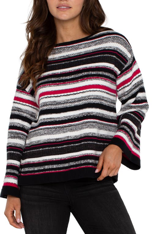Liverpool Textured Stripe Sweater In Multi