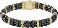 LAGOS Gold & Black Caviar Station Bracelet