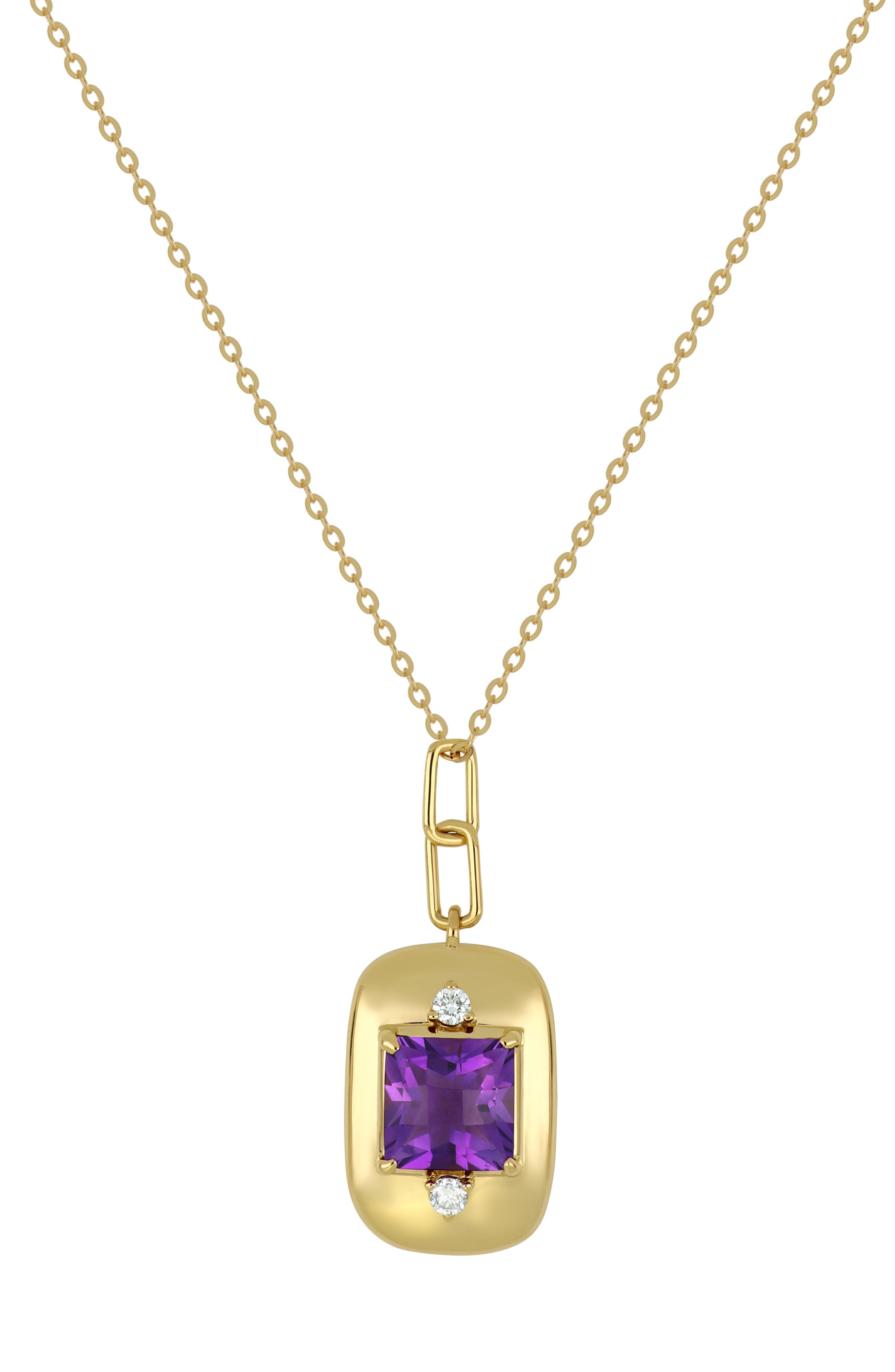Bony Levy Iris Amethyst & Diamond Medallion Pendant Necklace