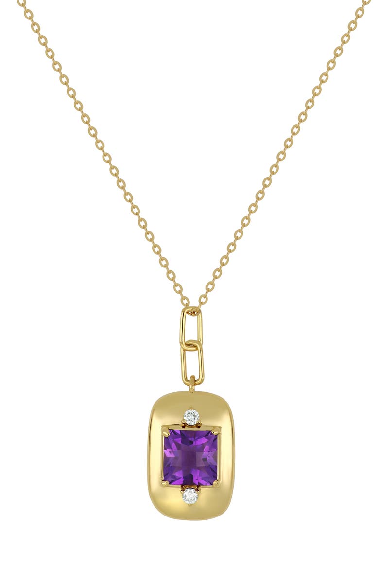 Iris Amethyst & Diamond Medallion Pendant Necklace, Main, color, 18K YELLOW GOLD