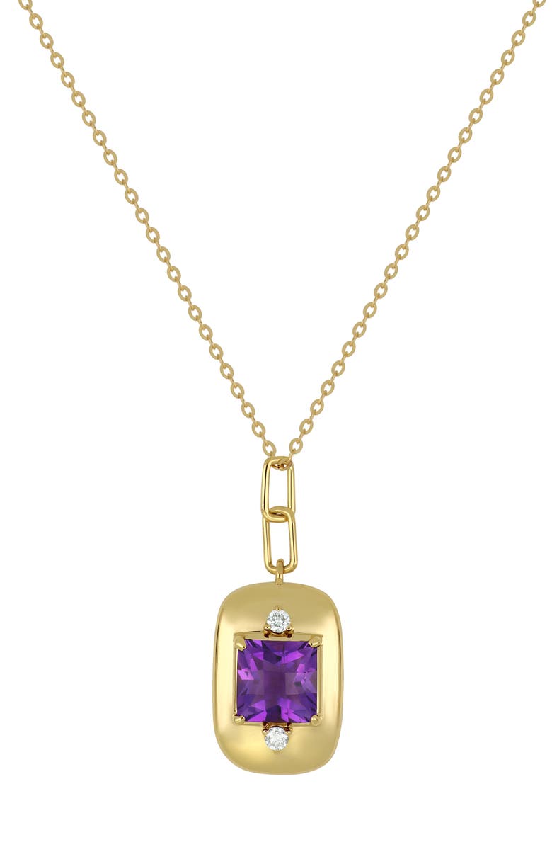 Bony Levy Iris Amethyst & Diamond Medallion Pendant Necklace, Main, color, 18K Yellow Gold