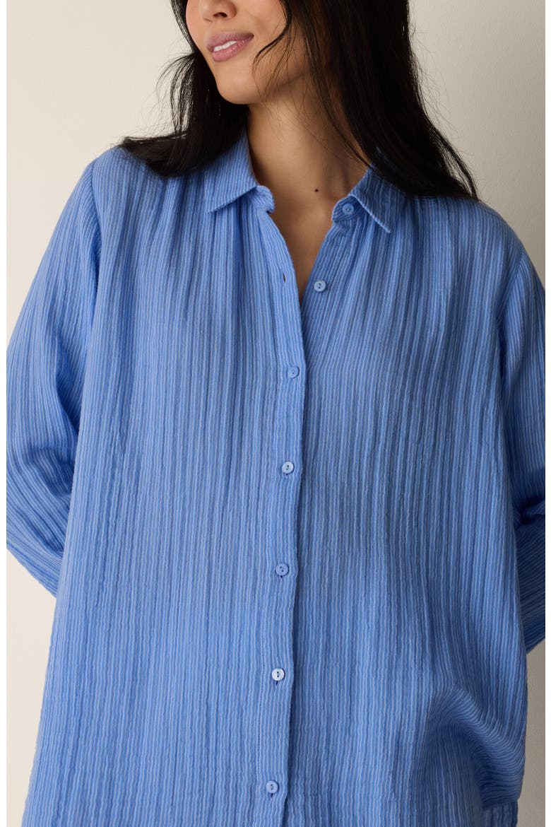 Classic Collar Easy Organic Cotton Button-Up Shirt, Alternate, color, CORNFLOWER
