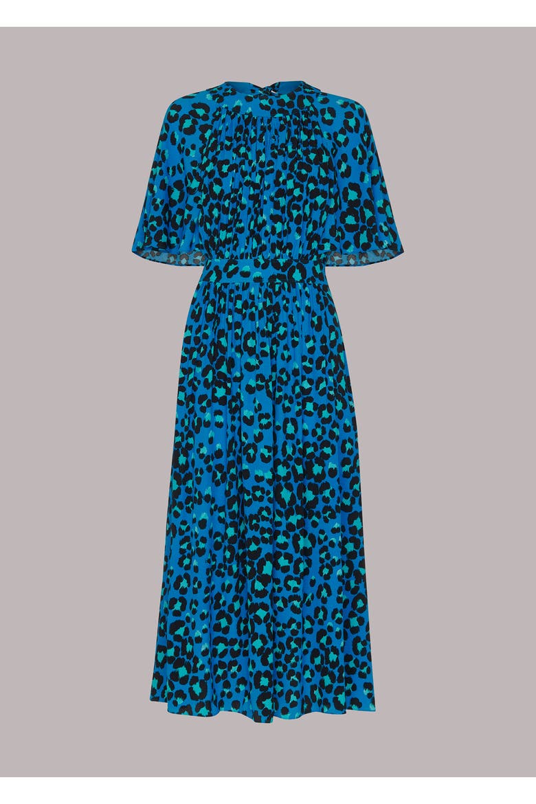 Painted Leopard Amelia Midi Dress, Alternate, color, Blue/Multi
