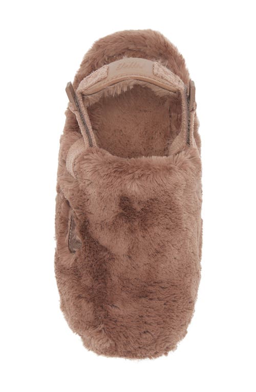 Nike Calm Faux Fur Mule In Mink Brown/brown