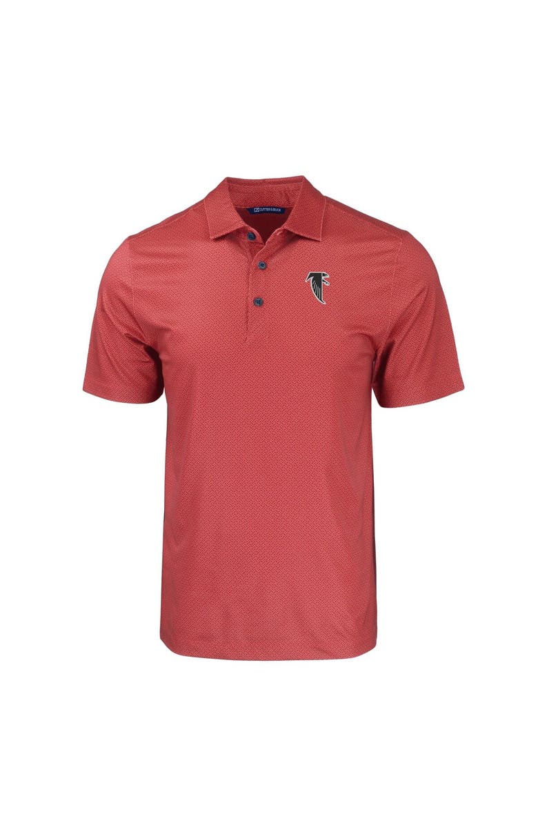 Cutter & Buck Men's Cutter & Buck  Red Atlanta Falcons Throwback Big & Tall Pike Eco Tonal Geo Print Stretch Recycled Polo, Alternate, color, 