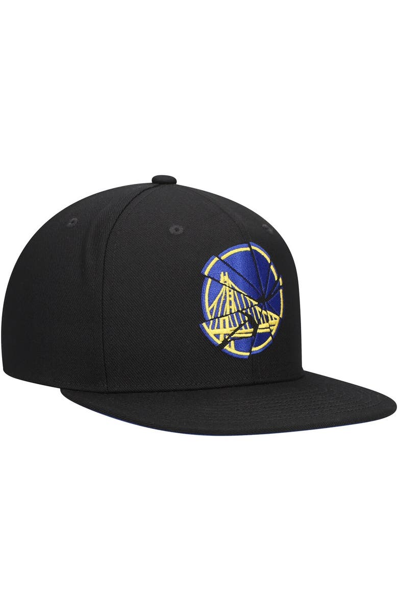 Mitchell & Ness Men's Mitchell & Ness Black Golden State Warriors Shattered Snapback Hat, Alternate, color, Black