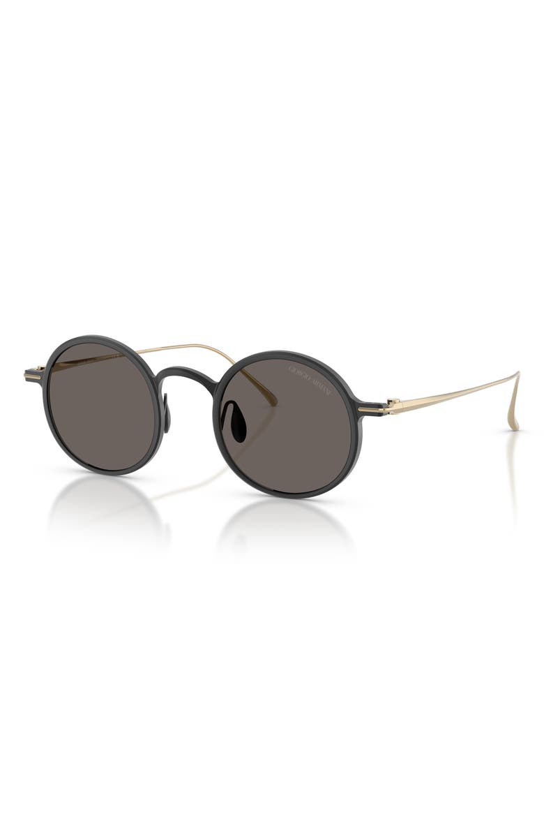 AX Armani Exchange 46mm Small Phantos Sunglasses, Alternate, color, Matte Black / Dark Grey
