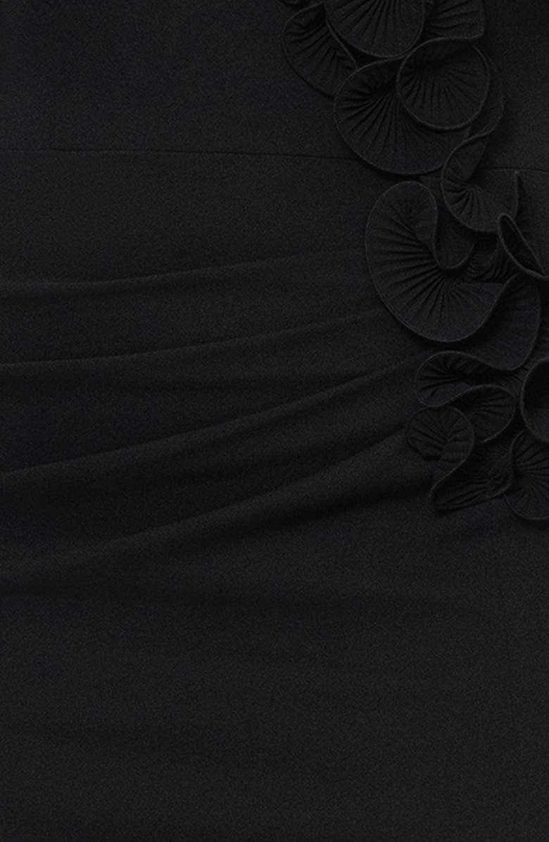 Xscape Evenings Pleat Ruffle Strapless Scuba Gown, Alternate, color, 