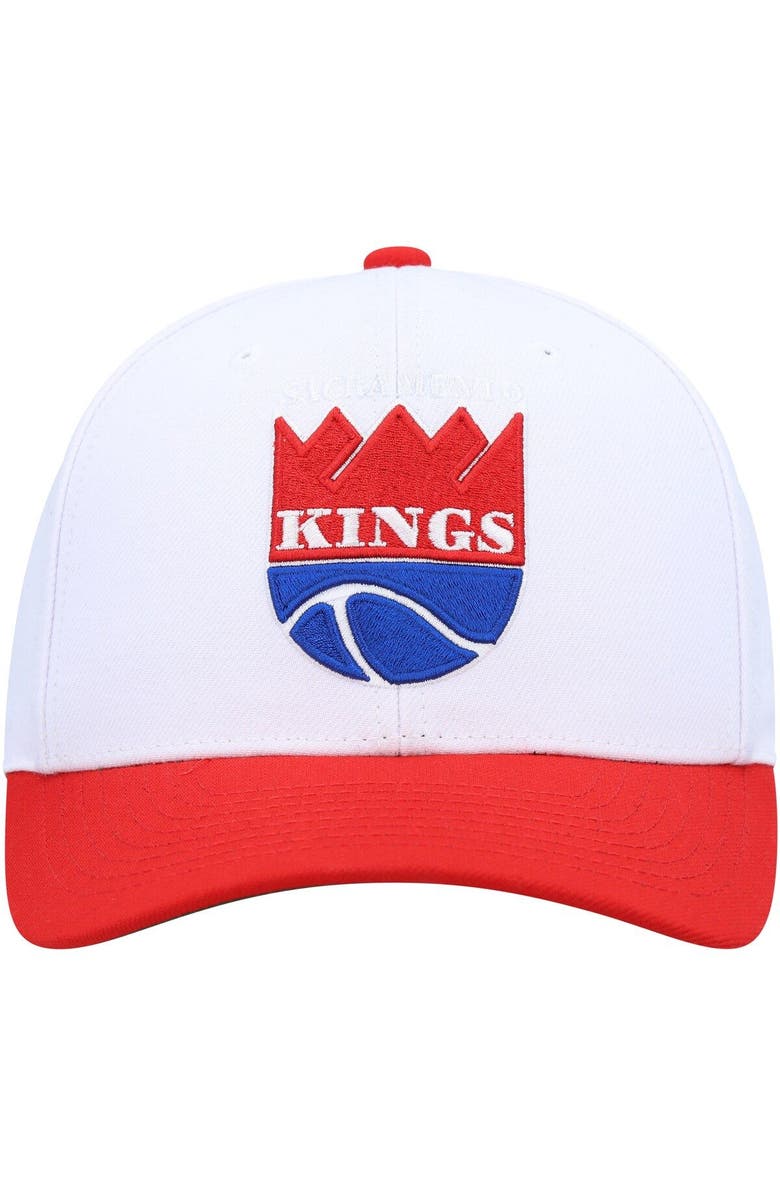 Mitchell & Ness Men's Mitchell & Ness White/Red Sacramento Kings Hardwood Classics Core 2-Tone 2.0 Pro Snapback Hat, Alternate, color, 
