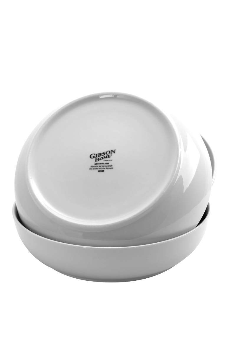 Gibson Home Extra Wide 8.5 in. Stoneware Dinner and Serving Bowls , Set of 4, Alternate, color, White