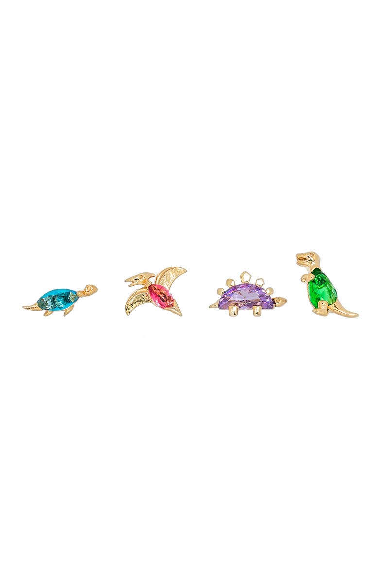 Dino-Mite Stud Earrings Set, Main, color, GOLD