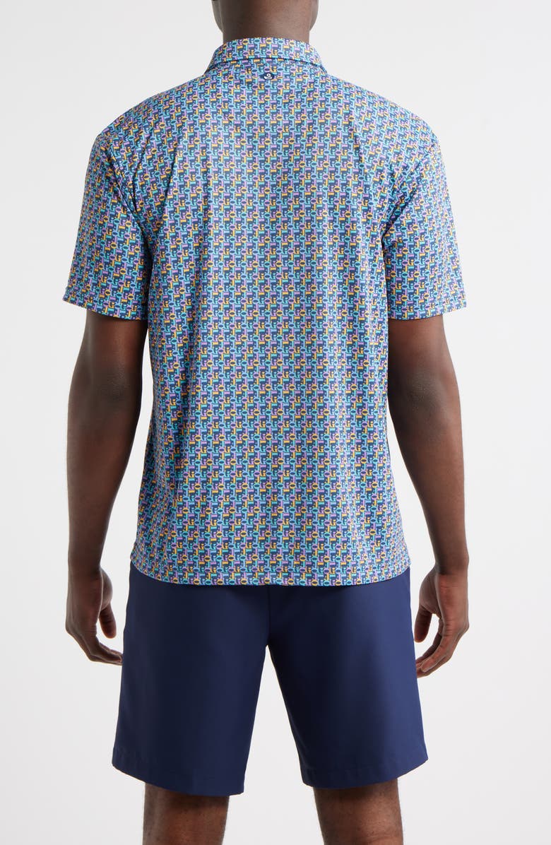 Swannies Slomo Patterned Athletic Fit Performance Polo, Alternate, color, Violet