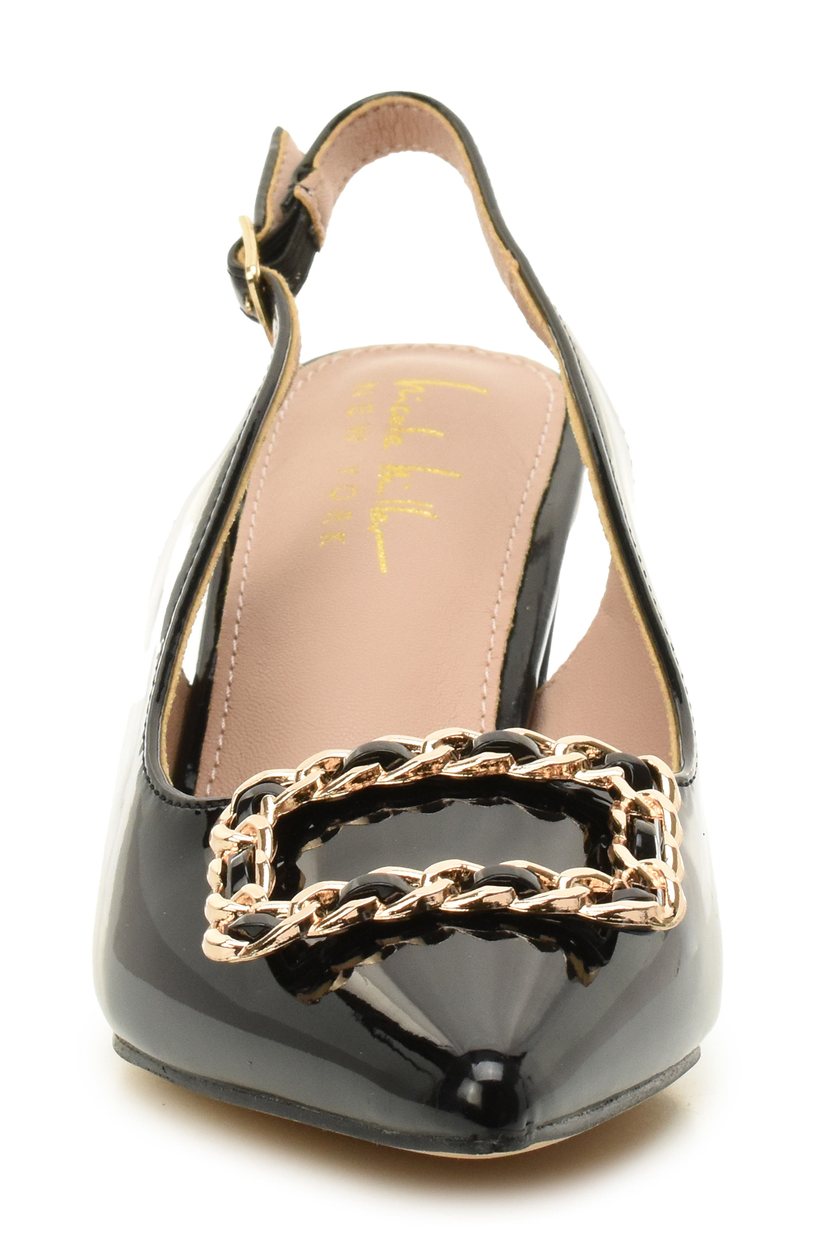 Nicole Miller Block Heel Slingback Pump, Alternate, color, Black