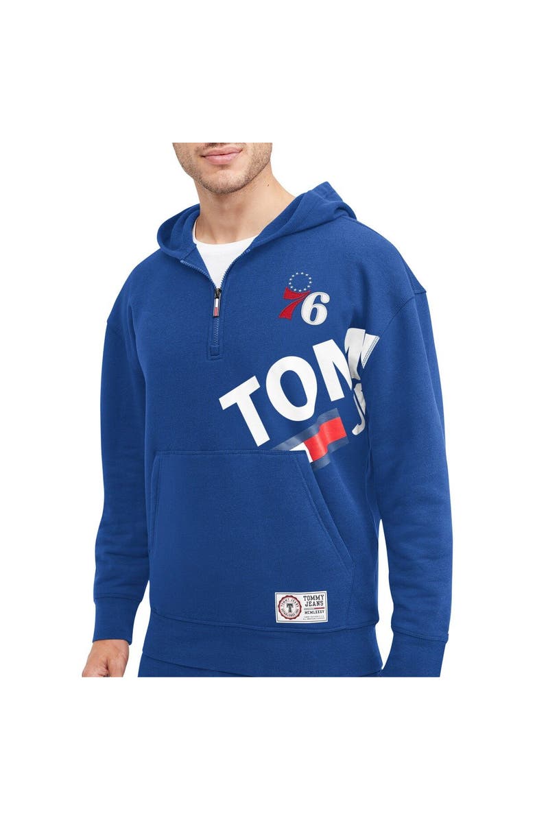 TOMMY JEANS Men's Tommy Jeans Royal Philadelphia 76ers Bernard Half-Zip Hoodie, Main, color, Royal