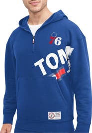 TOMMY JEANS Men's Tommy Jeans Royal Philadelphia 76ers Bernard Half-Zip Hoodie