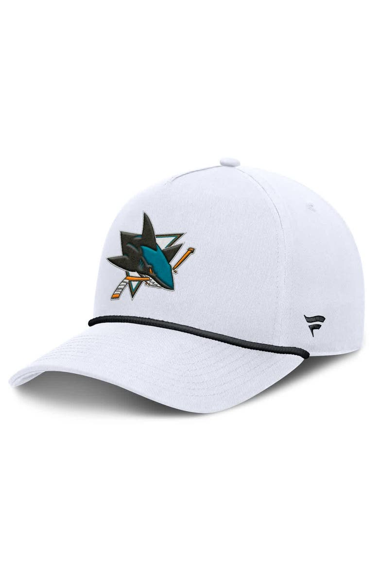 FANATICS Men's Fanatics White San Jose Sharks Rope A-Frame Adjustable Hat, Main, color, White
