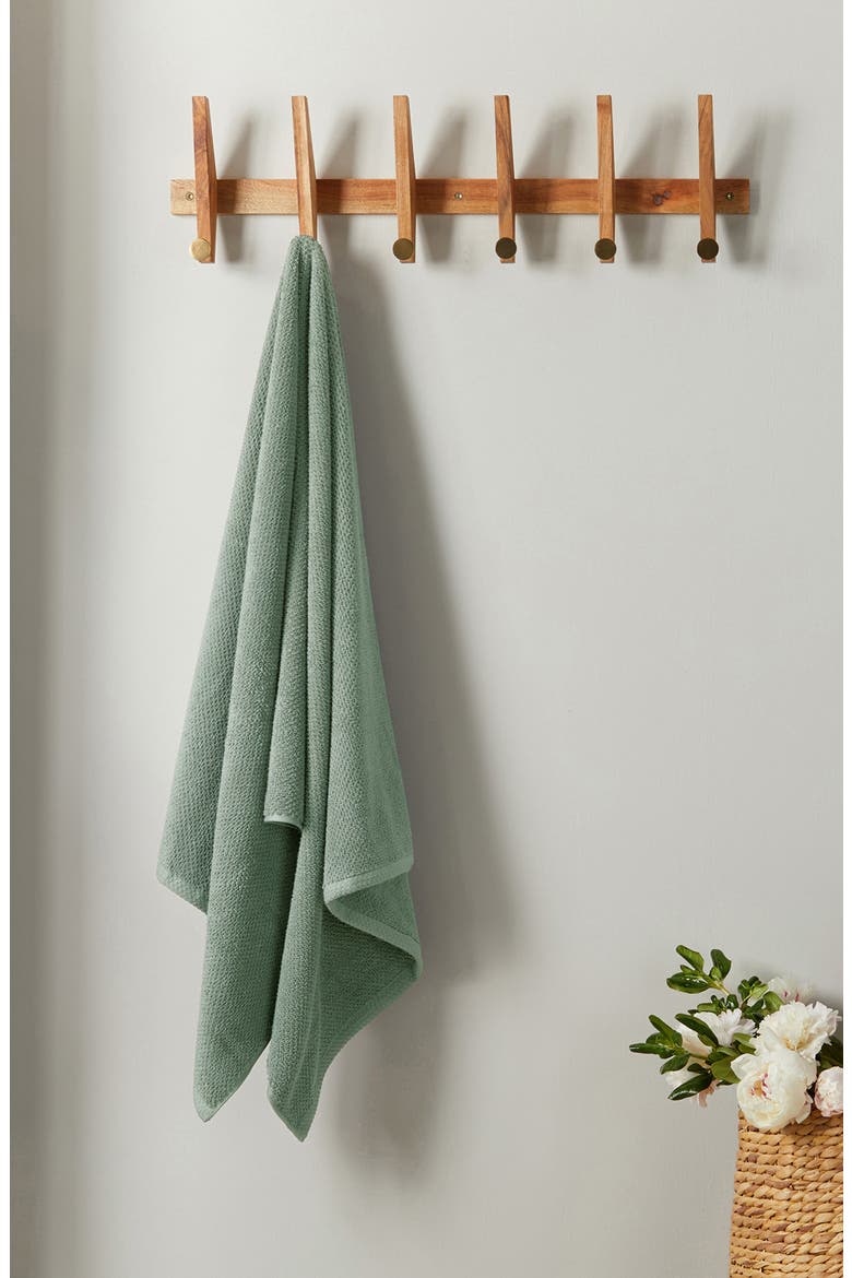 Cotton 6-Pack Textured Washcloths, Alternate, color, EUCALYPTUS